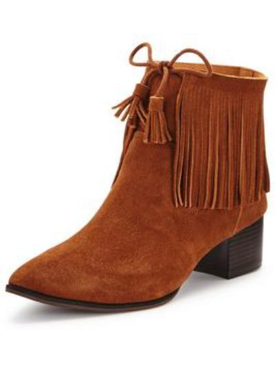 Shoe Box Broadwell Point Fringe Suede Ankle Boots Shoe Box Broadwell Point Fringe Suede Ankle Boots